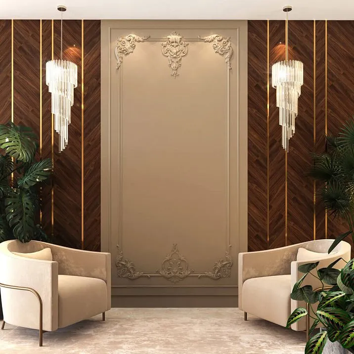 Резной элемент MLD-3-1.1 для интерьерной рамки и настенной панели