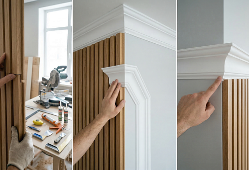 Как соединять реечные панели и использовать молдинги для стен из полиуретана: стыки, которые выглядят профессионально