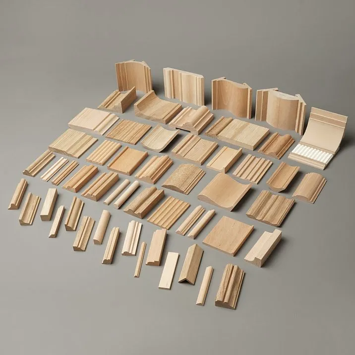 Набор образцов молдингов OMLD-005 — профессиональная коллекция из 60+ деревянных декоративных профилей различных форм и размеров