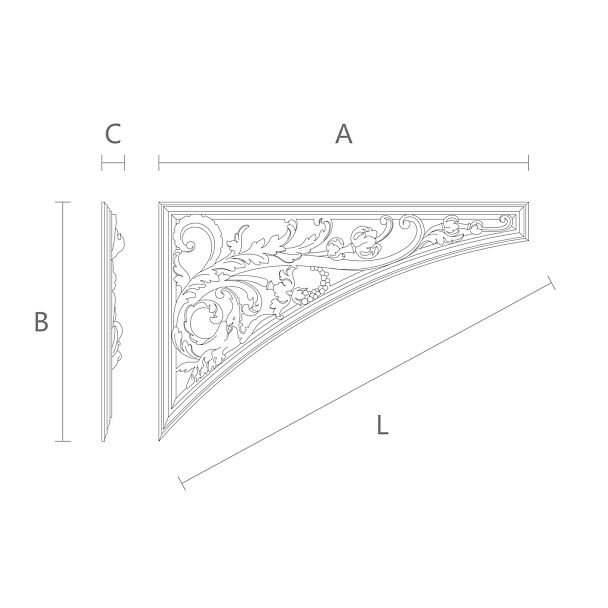 Уникальный декоративный элемент N-177L от Stavros чертеж