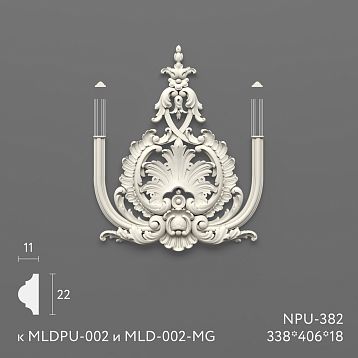 Легкая полиуретановая накладка для оформления потолка NPU-382