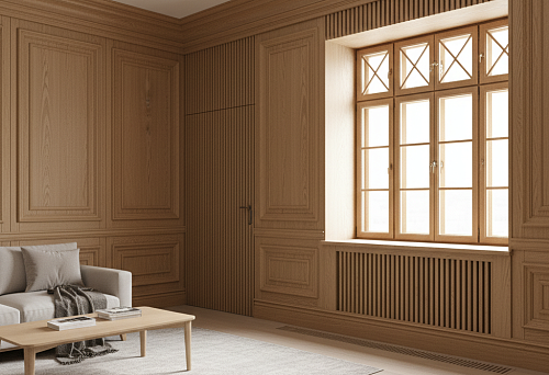 Деревянный погонаж, рейки и раскладки как единый язык интерьера