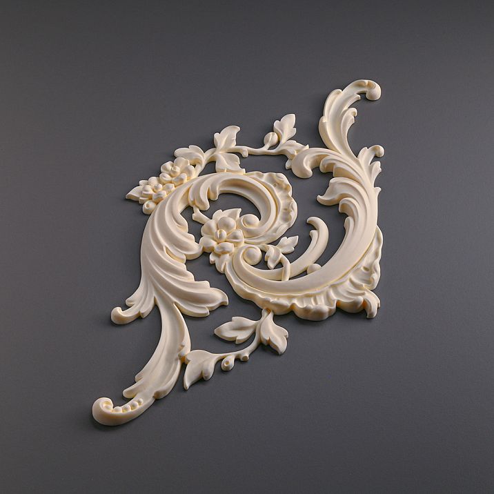 Резная накладка NPU-465 из полиуретана - декоративный элемент для интерьера