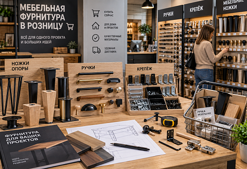 Мебельная фурнитура в розницу: как купить ручки, ножки и крепёж для одного проекта