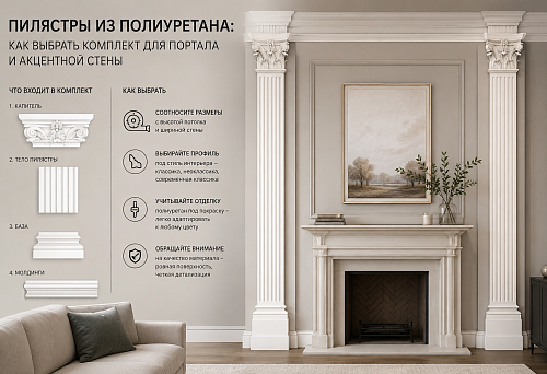  Пилястры из полиуретана: как выбрать комплект для портала и акцентной стены