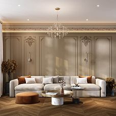 Резной багет K‑130 из дерева с рельефным орнаментом для декоративного обрамления.