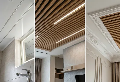 Что лучше: пластиковые панели или реечный потолок, и где в этой логике уместна лепнина из полиуретана