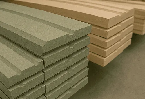 Напольные деревянные плинтусы на складе в Новосибирске — гладкие и фигурные профили