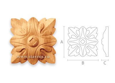 Резная розетка из дерева R-013 — классическая модель с акантовым орнаментом  Лаконичная, сочетается практически с любыми стилями, ее можно органично вписать даже в современный проект