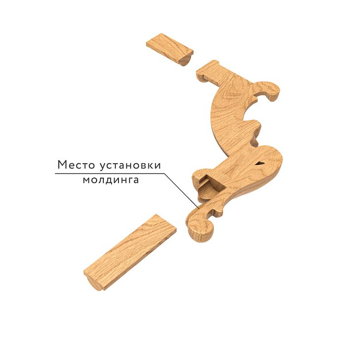 Резная накладка MLD-1U-2L, место крепления декора для молдинга