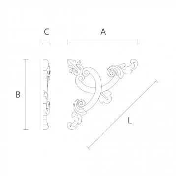 Изящная резная накладка из дерева N-393 с цветочным мотивом