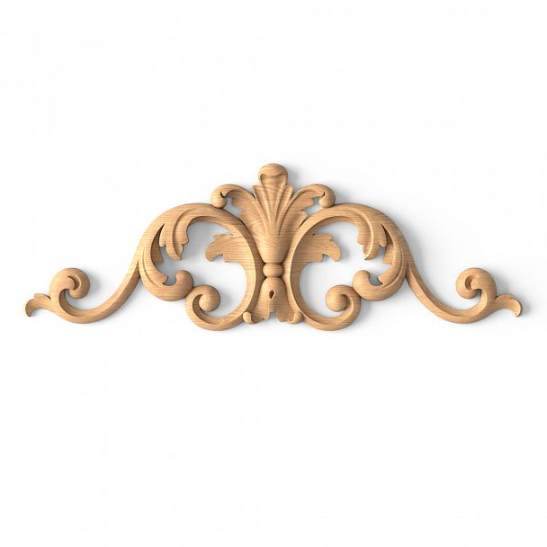 Накладной элемент декора N-205 из дуба или бука с роскошным орнаментом в стиле барокко