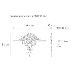 Резная накладка NPU-416.4 из полиуретана для интерьера чертеж