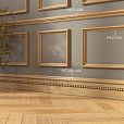 Плинтус из дерева PLT-001-006 с резными деталями в интерьере