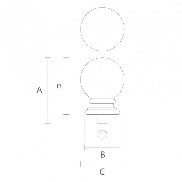Навершие шар на столб L-022 из дуба или бука чертеж