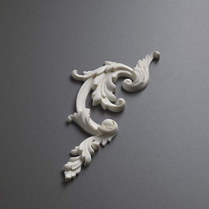 Резная накладка NPU-022R правая из полиуретана 80х210х11 мм Ставрос. Лепнина для фасадов, мебели под покраску