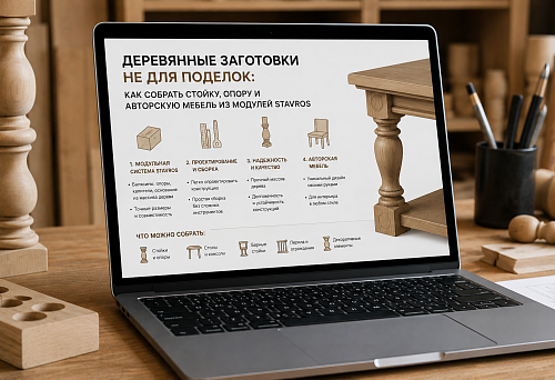 Деревянные заготовки не для поделок: как собрать стойку, опору и авторскую мебель из модулей STAVROS