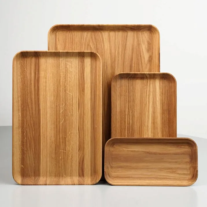 Деревянный набор тарелок различных размеров