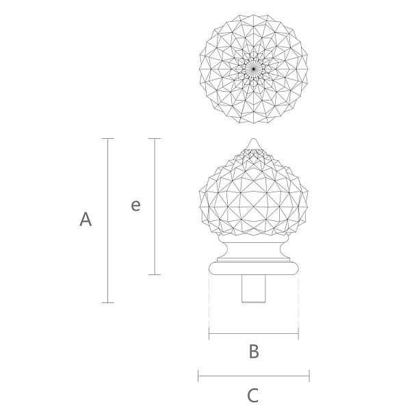 Навершие из дерева L-089 для придания лестнице изящества и величия чертеж