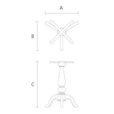 Чертеж подстолье STL-023 из массива дерева на трех ножках