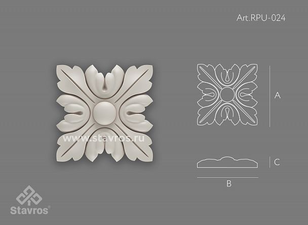 Резная розетка RPU-024
