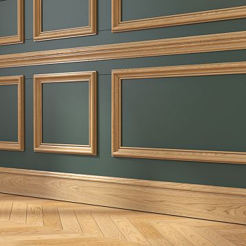 Стена с декоративным молдингом из дерева MLD-008 интерьер