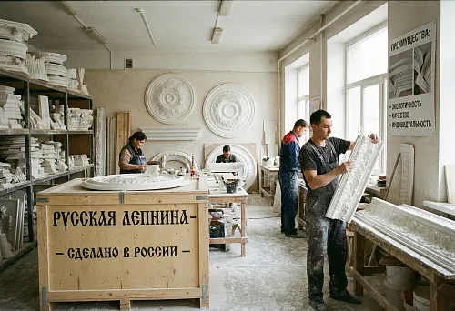 Производство русской лепнины: мастера изготавливают декоративные элементы вручную