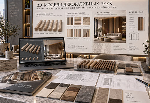 3D-модели декоративных реек: как использовать реальные рейки и реечные панели в дизайн-проекте