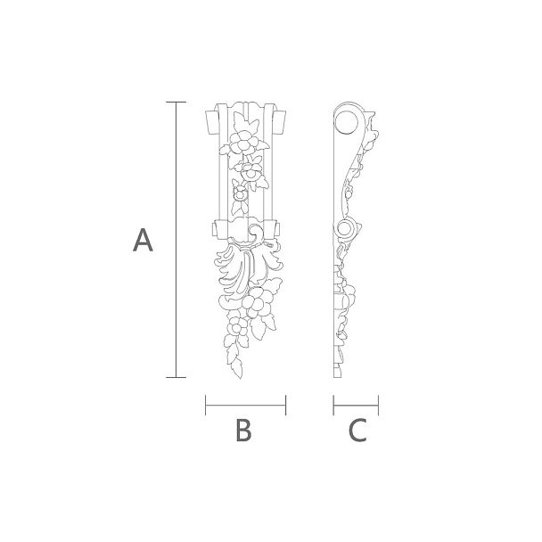 Уникальный дизайн резного кронштейна KR-017R чертеж