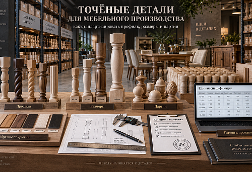 Точёные детали для мебельного производства: как стандартизировать профиль, размеры и партии