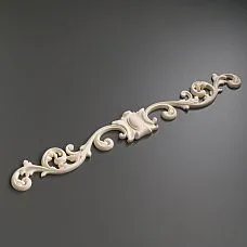 Резная накладка NPU-170 из полиуретана, декоративный элемент 580х74х15 мм для мебели и дверей. Роскошный дизайн Ставрос под покраску