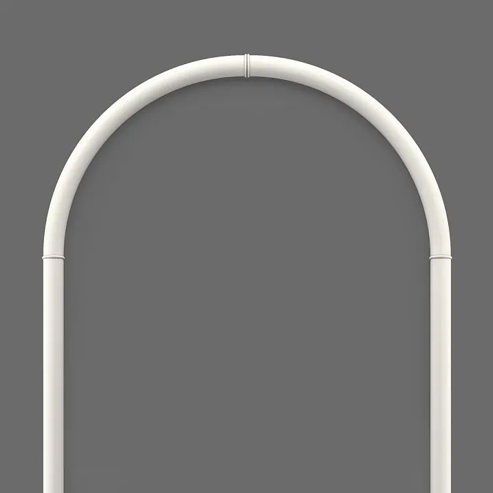 Комплект лепного декора CPU-3-2 — крупный план верхней арки, плавный радиус и стык полиуретанового профиля под покраску