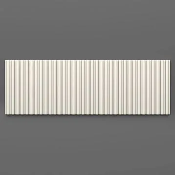 Декоративная полиуретановая лепнина KPU-129 с вертикальным рифленым рельефом 105×7×2600 мм для стен и интерьера