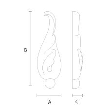 Резная накладка N-312 из дерева чертеж