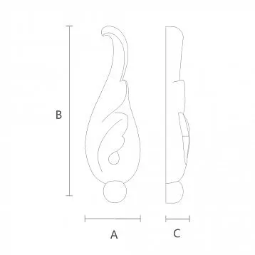 Резная накладка N-312 из дерева с резным орнаментом и цветком