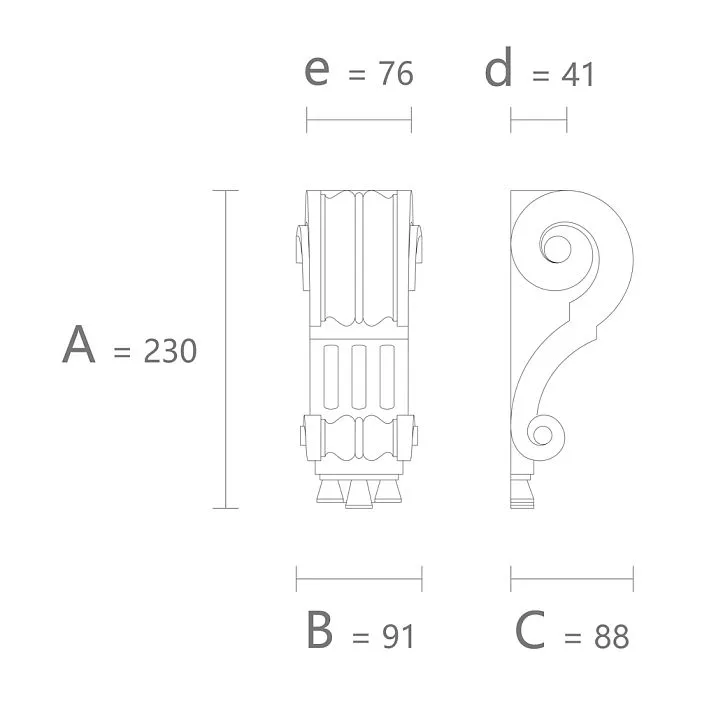 Резной кронштейн из полиуретана KRPU-027, барельеф на стену или мебель заказать