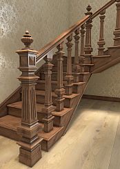 Столб деревянный для лестницы L-080