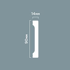 Плинтус напольный B90V1 из полистирола HI WOOD высотой 90 мм и толщиной 14 мм  чертеж