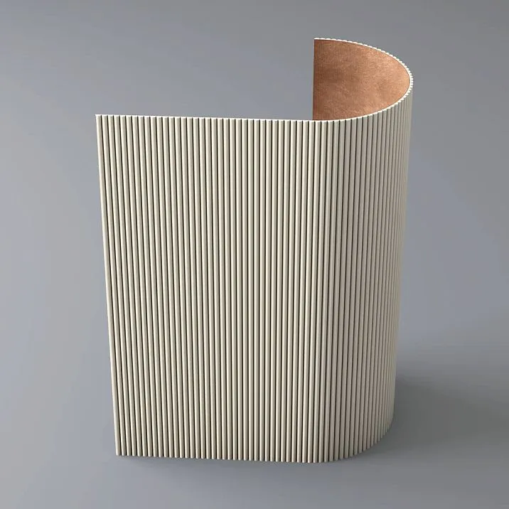 Реечная панель из МДФ грунтованная PAN-002 на сером фоне, гибкая стеновая панель с вертикальным рельефом