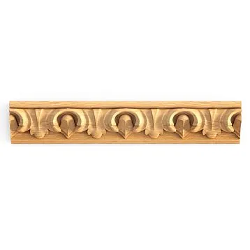 Резной погонаж в виде калинового листа для стен, потолков, карнизов K-010