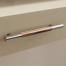 Ручка мебельная Oscar HL-061-1M из массива дерева с нержавеющей сталью Ставрос, элегантный дизайн для кухонь, шкафов, комодов, с защитным покрытием