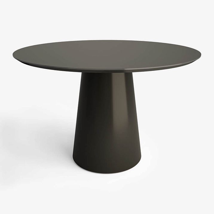 Стол Camelot 002-015 в темной отделке — круглый деревянный стол с центральной опорой