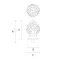 Навершие на столб L-082 для декора лестницы из дерева в виде виноградной ветви чертеж