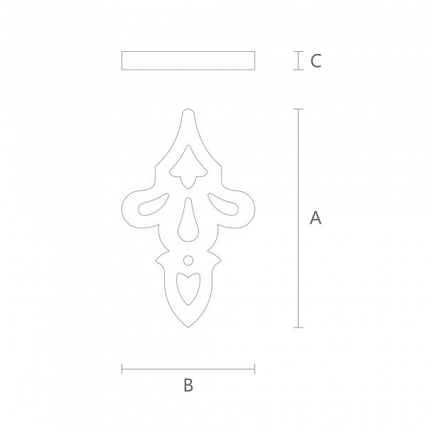 Резной соединительный элемент SNL-20 чертеж кружевного декора
