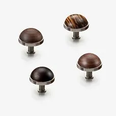 Ручка мебельная Alcor HL-066M из массива дерева с металлическим основанием