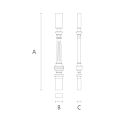 Балясина для лестницы L-079 из дерева из дуба или бука чертеж