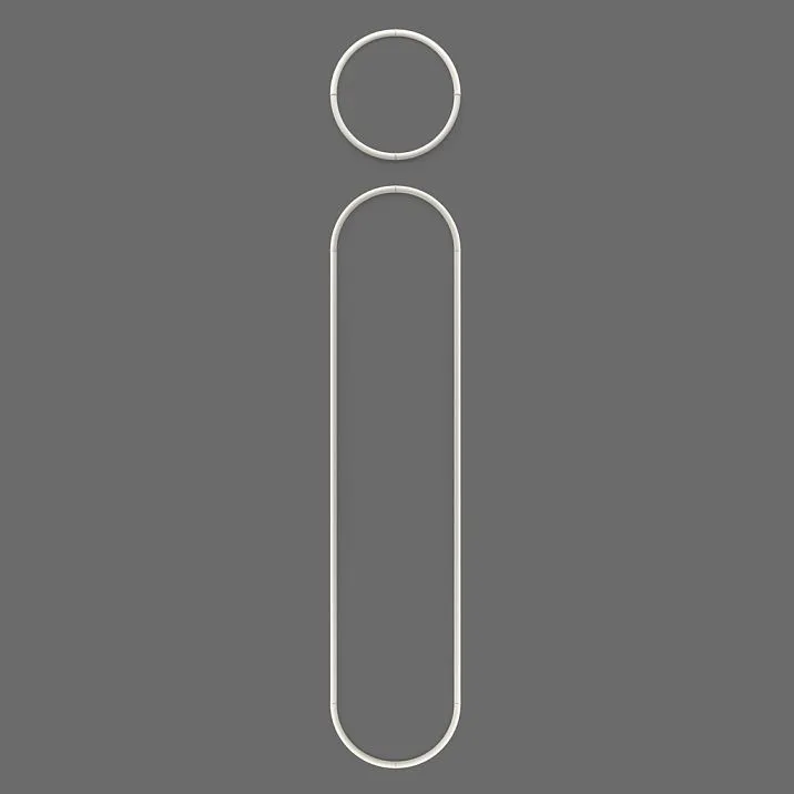 Комплект лепного декора CPU-3-5 из полиуретана — отдельная круглая рамка и вытянутая арочная рамка, вид спереди