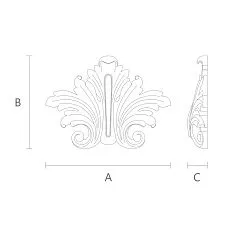 Резной декор из дерева для дома и офиса - накладка N-006 чертеж