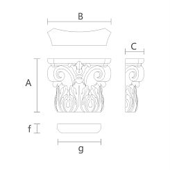 Резная капитель KL-004.02 к пилястрам PLM