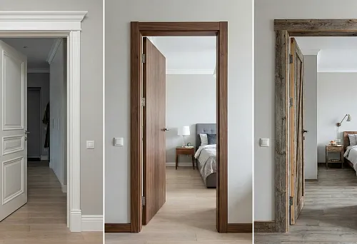 Декор для дверей межкомнатных и обрамление дверей — три готовые схемы оформления проёмов: белый классический дверной портал под покраску